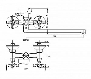 Смеситель для ванны Orange Classic M71-211cr купить в интернет-магазине сантехники Sanbest