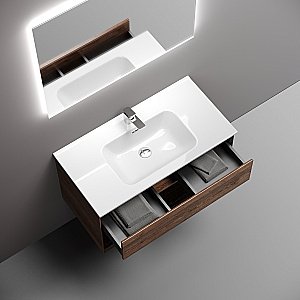 Тумба с раковиной Sancos Marmi 1.0 90 MR1.090ECH дуб чарльстон для ванной в интернет-магазине Sanbest