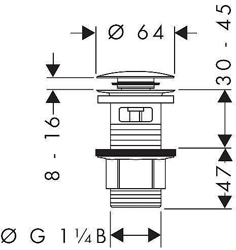 Донный клапан Hansgrohe 50105000 купить в интернет-магазине сантехники Sanbest