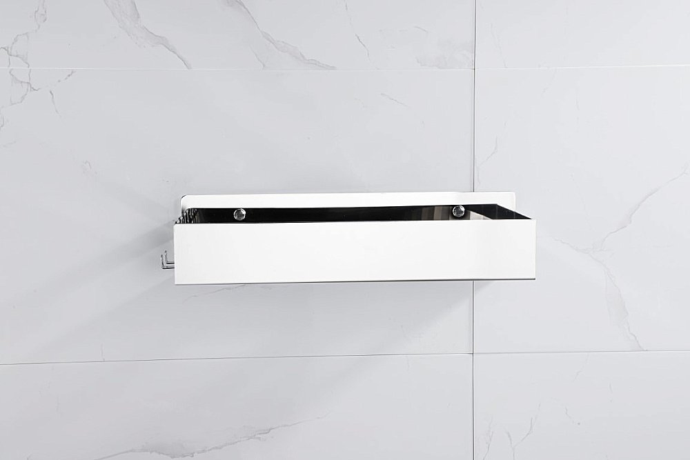 Полка с двумя крючками Boheme Q CHROME 10965-CR хром купить в интернет-магазине сантехники Sanbest