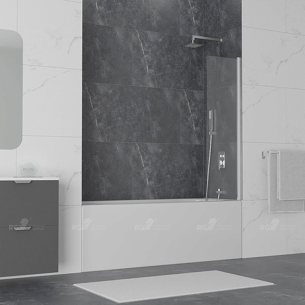 Шторка для ванны RGW Screens SC-56 50 прозрачная/хром купить в интернет-магазине Sanbest