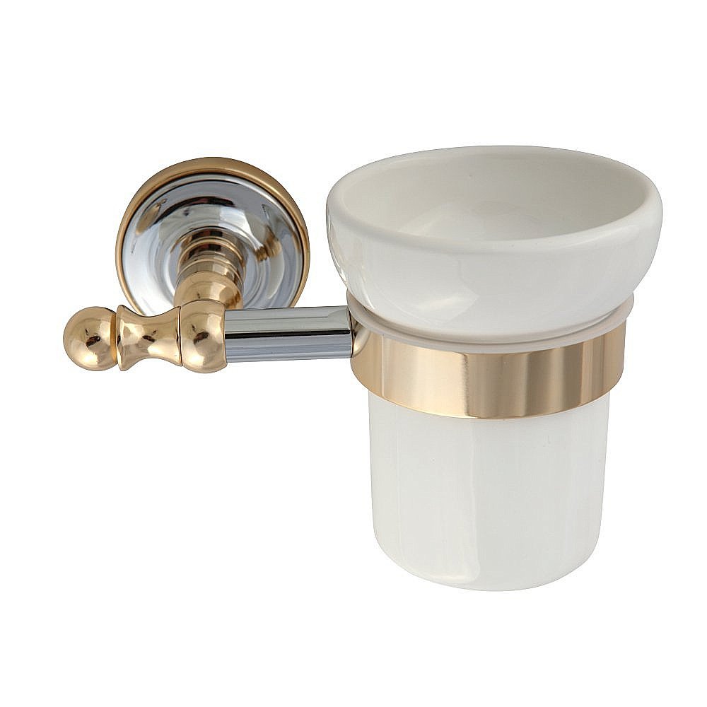 Стакан Migliore Mirella 17266 белая керамика/хром-золото купить в интернет-магазине сантехники Sanbest