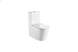 Унитаз-компакт Aquatek Оберон AQ1273S-00 белый, с крышкой микролифт, с бачком, безободковый купить в интернет-магазине Sanbest