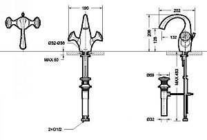 Смеситель для раковины Bravat Swan Gold F14287G-ENG купить в интернет-магазине сантехники Sanbest