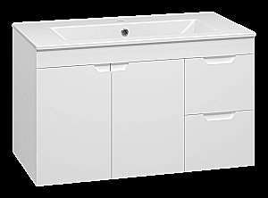 Тумба с раковиной Misty Оптима - 90 П-Опт-01090-011П3Я белая для ванной в интернет-магазине Sanbest