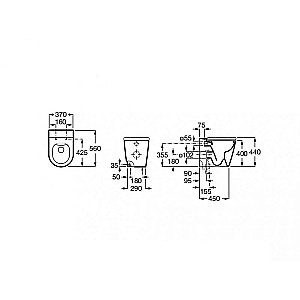 Унитаз приставной Roca Inspira Round Rimless 347526630 безободковый, жемчужный купить в интернет-магазине Sanbest