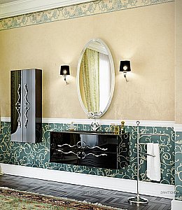 Тумба с раковиной Aqwella Due amanti 100 DUE0110 черная для ванной в интернет-магазине Sanbest