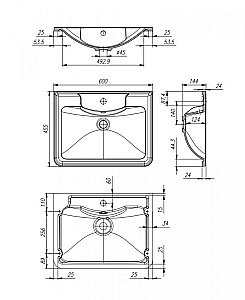 Тумба с раковиной BelBagno ALBANO 2C PIA 60 Bianco Lucido для ванной в интернет-магазине Sanbest