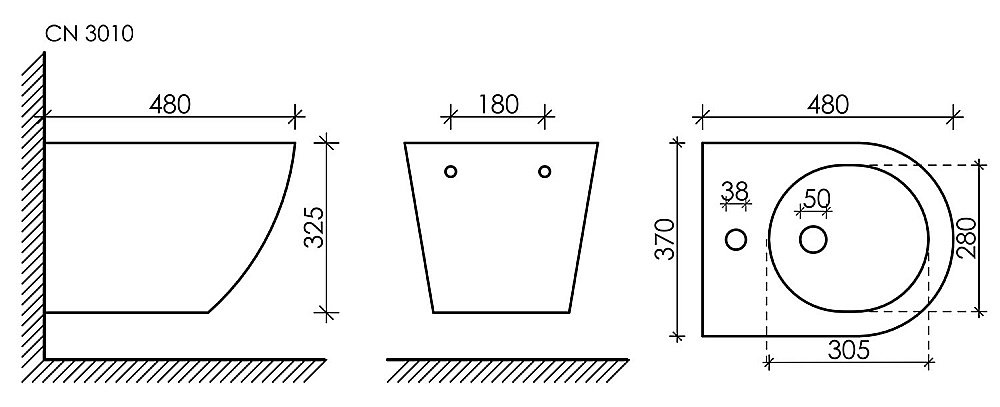 Биде подвесное Ceramica Nova FORMA CN3010 купить в интернет-магазине Sanbest