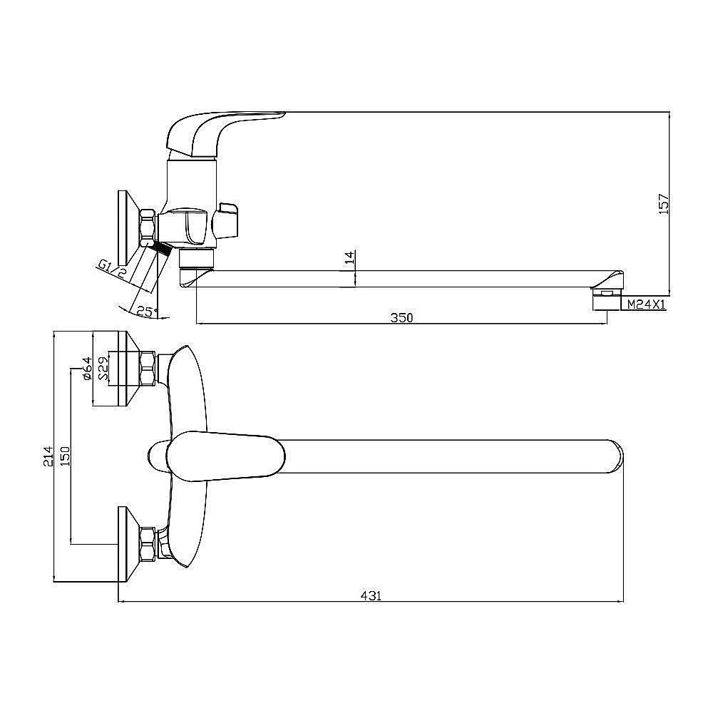 Смеситель для ванны Olive's Castilla 07221CS купить в интернет-магазине сантехники Sanbest