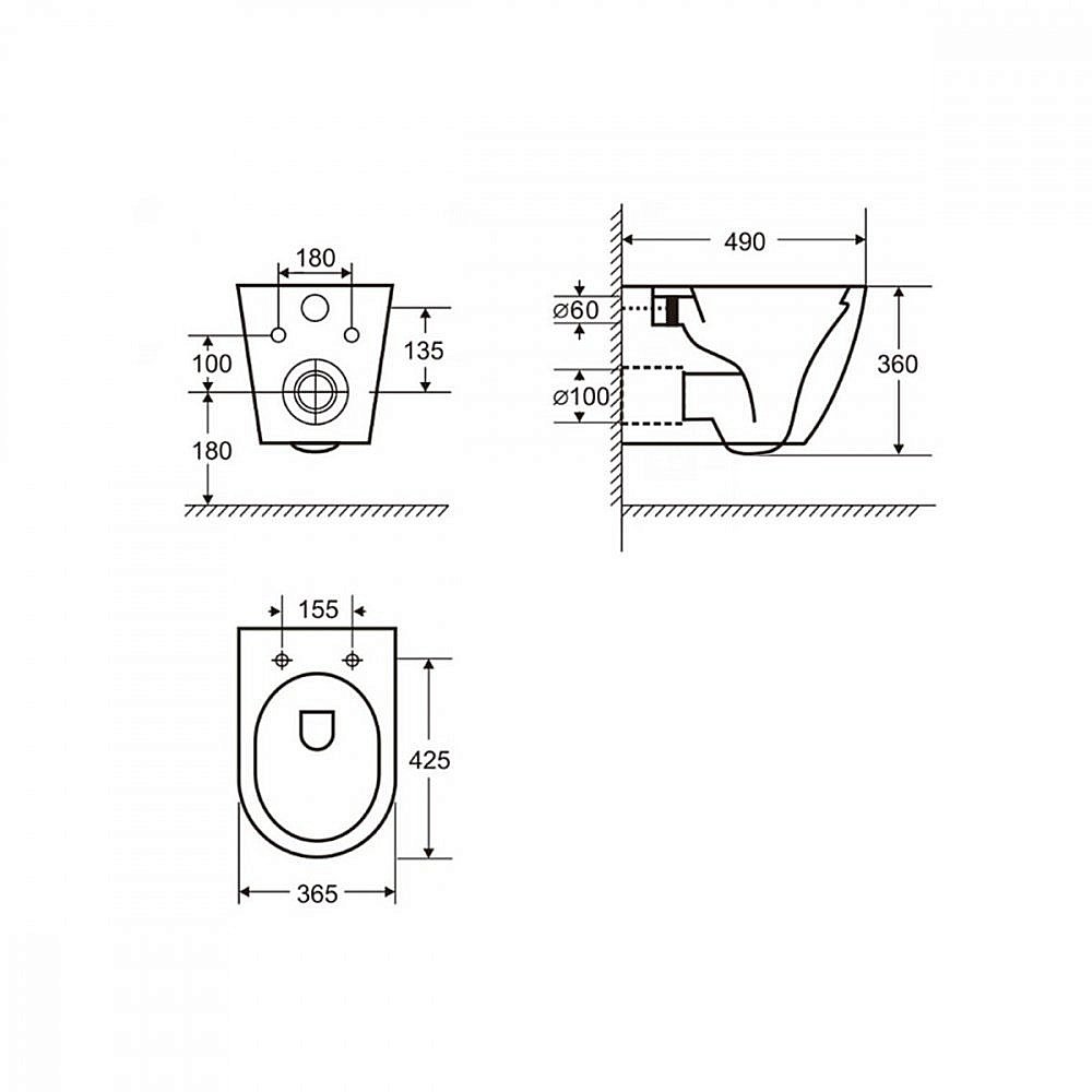 Унитаз подвесной ABBER BEQUEM AC1101MG с крышкой микролифт, безободковый, серый матовый купить в интернет-магазине Sanbest