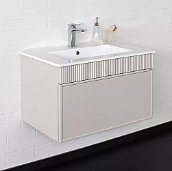 Тумба с раковиной Comforty Мадрид 70 00-00020643 серый шелк для ванной в интернет-магазине Sanbest