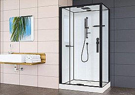 Душевая кабина Esbano EST-RASPA-128 120х80 стекло прозрачное/профиль черный купить в интернет-магазине Sanbest