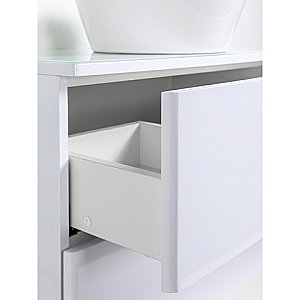 Тумба с раковиной Orange Otto Ot-75TuGLASS+B08-360W 75 белая для ванной в интернет-магазине Sanbest