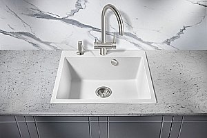 Мойка кухонная Milacio Murcia 60 Cuarzo MC.77012 белая купить в интернет-магазине сантехники Sanbest