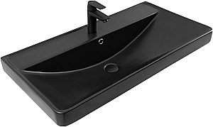 Тумба с раковиной Aquanet Вега 90 344124+329250 белая глянцевая для ванной в интернет-магазине Sanbest