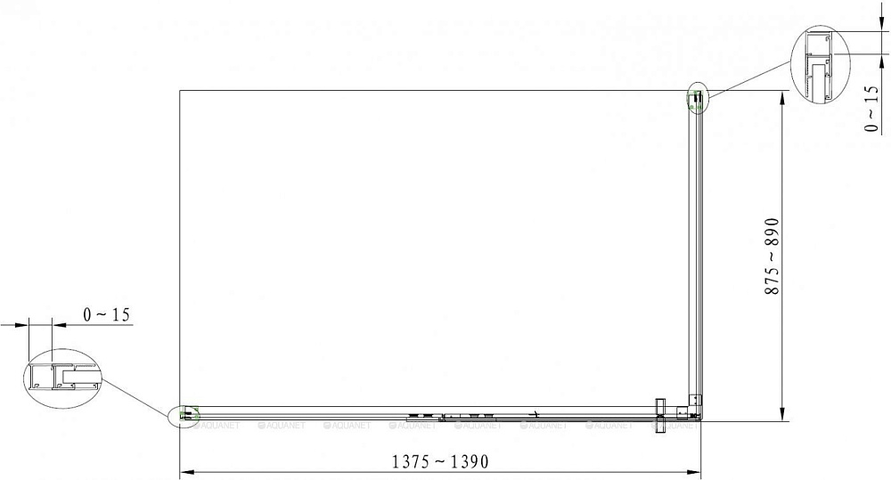 Душевой уголок Aquanet Ideal AE-AXC94MB-S-B 140x90 купить в интернет-магазине Sanbest