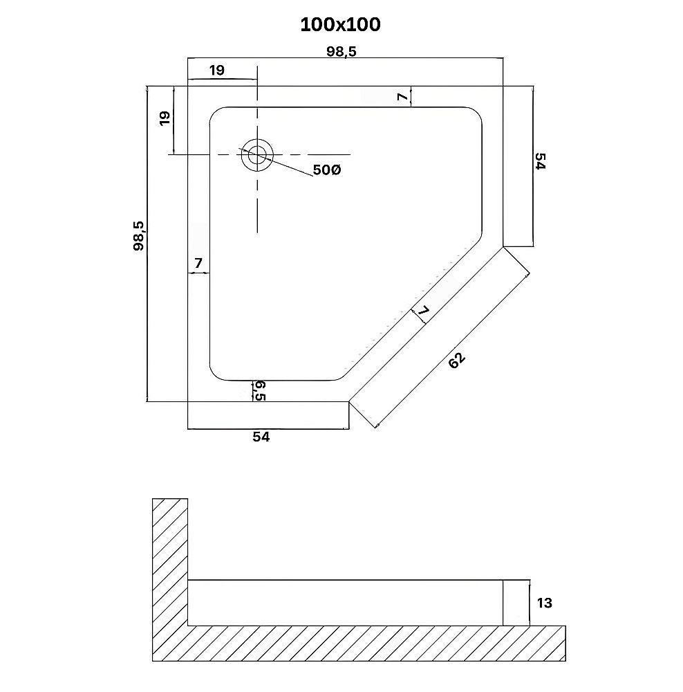 Душевой поддон Niagara Eco NG-P1010-14D 100х100 белый купить в интернет-магазине Sanbest