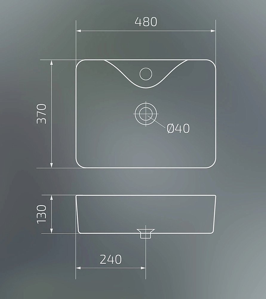 Раковина накладная Gid Geometrico 48 Bm9091 53373 черная матовая купить в интернет-магазине Sanbest
