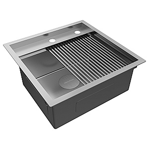 Кухонная мойка Paulmark KRONER-STEP PM345151-BS брашированная сталь купить в интернет-магазине сантехники Sanbest