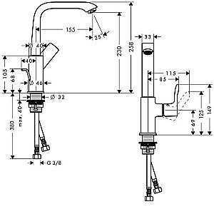 Смеситель для раковины Hansgrohe Metris 31087000 купить в интернет-магазине сантехники Sanbest