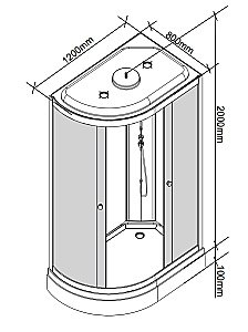 Душевая кабина Parly Classic Эконом EC1231R, 120x80x210, раздвигающиеся двери купить в интернет-магазине Sanbest