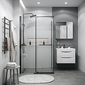 Душевой уголок Grossman Pragma 120х100 120.K33.03.1210.42.00 стекло прозрачное/профиль графит сатин купить в интернет-магазине Sanbest