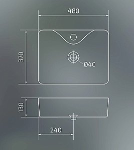 Раковина накладная Gid Geometrico 48 Bm9091 53373 черная матовая купить в интернет-магазине Sanbest