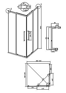 Душевой уголок Grossman Cosmo 300.K33.02.9090.21.00 90x90 стекло прозрачное/профиль черный матовый купить в интернет-магазине Sanbest