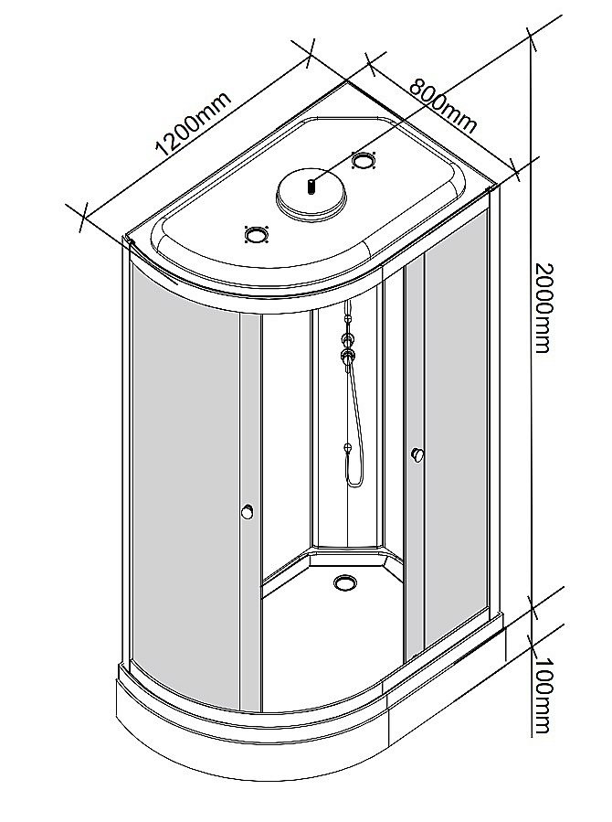 Душевая кабина Parly Classic Эконом EC1231R, 120x80x210, раздвигающиеся двери купить в интернет-магазине Sanbest