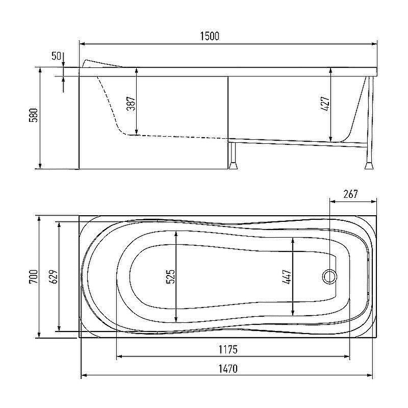 Ванна Alex Baitler Saima 150х70 купить в интернет-магазине Sanbest