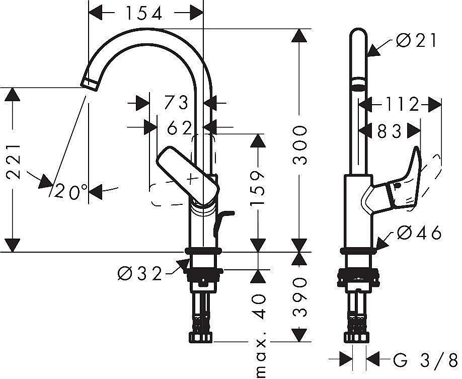 Смеситель для раковины Hansgrohe Logis 71130000 купить в интернет-магазине сантехники Sanbest