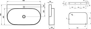 Раковина подвесная Ravak YARD 80 белая/консоль хромированная купить в интернет-магазине Sanbest