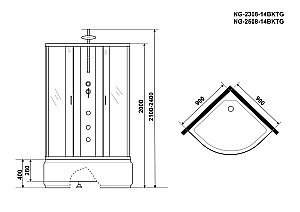 Душевая кабина Niagara Classic NG-2308-14BKTG 90х90 с гидромассажем купить в интернет-магазине Sanbest