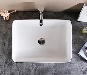 Раковина накладная Ceramalux N 48 9103 белая купить в интернет-магазине Sanbest