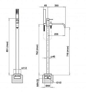 Смеситель монокомандный для ванны Inside ML.INS-9260 золото купить в интернет-магазине сантехники Sanbest