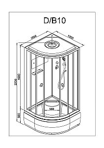 Душевая кабина DTO D10S 100х100 купить в интернет-магазине Sanbest
