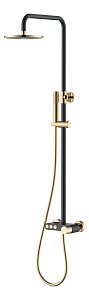 Душевая система Boheme STICK BLACK DIAMOND GOLD 128-BG черный/золото купить в интернет-магазине сантехники Sanbest