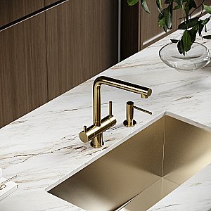 Смеситель для кухни Sancos Spin SC4015BG брашированное золото купить в интернет-магазине сантехники Sanbest