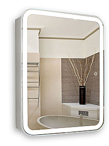 Зеркальный шкаф Azario Фиджи flip 50х75 LED-00002471 белый купить в интернет-магазине сантехники Sanbest