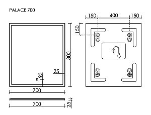 Зеркало Sancos Palace 70х80 PA700 белое в ванную от интернет-магазине сантехники Sanbest