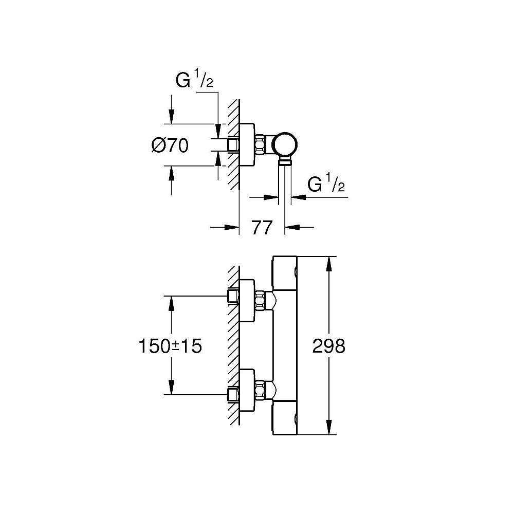 Термостат для душа Grohe Grohtherm 800 Cosmopolitan 34765000 купить в интернет-магазине сантехники Sanbest