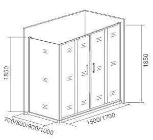 Душевой уголок Good door LATTE WTW-TD+SP 170x80 прозрачный купить в интернет-магазине Sanbest