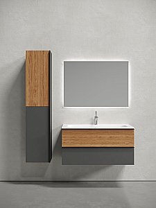 Тумба с раковиной Sancos DELTA DL100GR 100 дуб красный/графит для ванной в интернет-магазине Sanbest