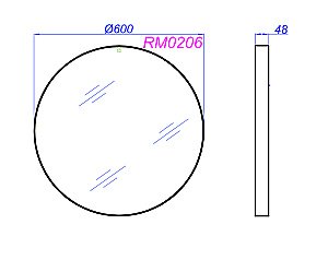 Зеркало Aqwella RM 60 черное в ванную от интернет-магазине сантехники Sanbest