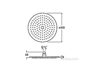 Верхний душ Roca Rainsense 5B3950CN0 купить в интернет-магазине сантехники Sanbest