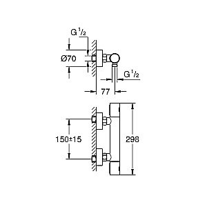 Термостат для душа Grohe Grohtherm 800 Cosmopolitan 34765000 купить в интернет-магазине сантехники Sanbest