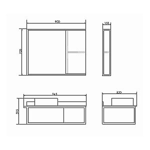 Тумба с раковиной Comforty Лиссабон 95 дуб темный для ванной в интернет-магазине Sanbest