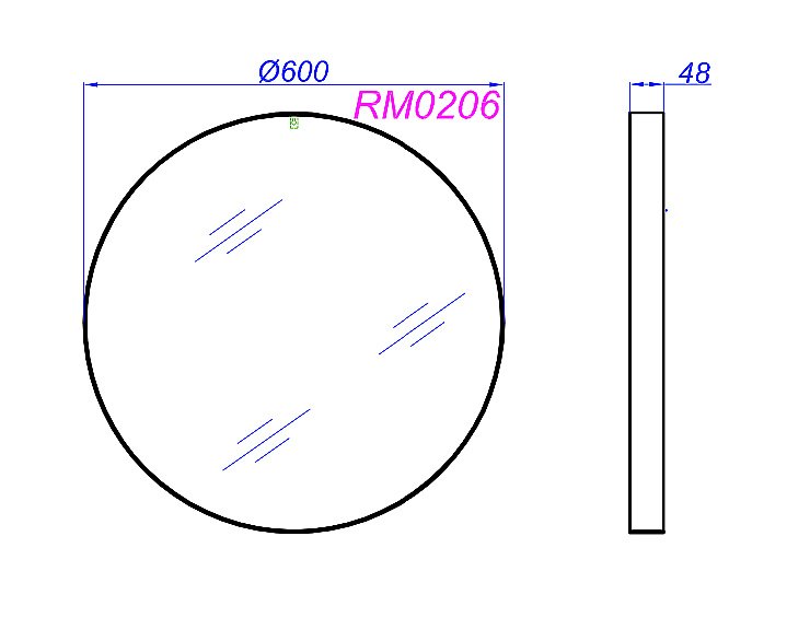 Зеркало Aqwella RM 60 черное в ванную от интернет-магазине сантехники Sanbest