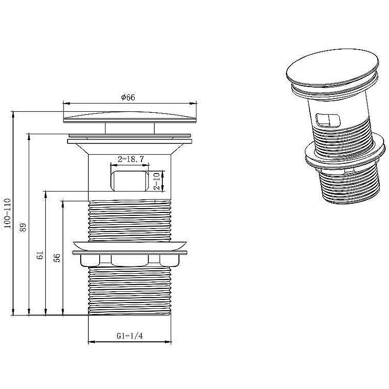 Донный клапан Aquatek AQ6001MB черный матовый купить в интернет-магазине сантехники Sanbest